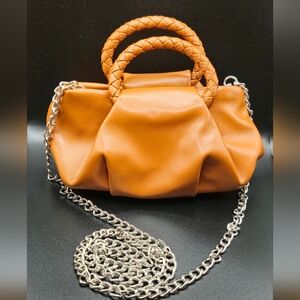 Braided handle crossbody bag